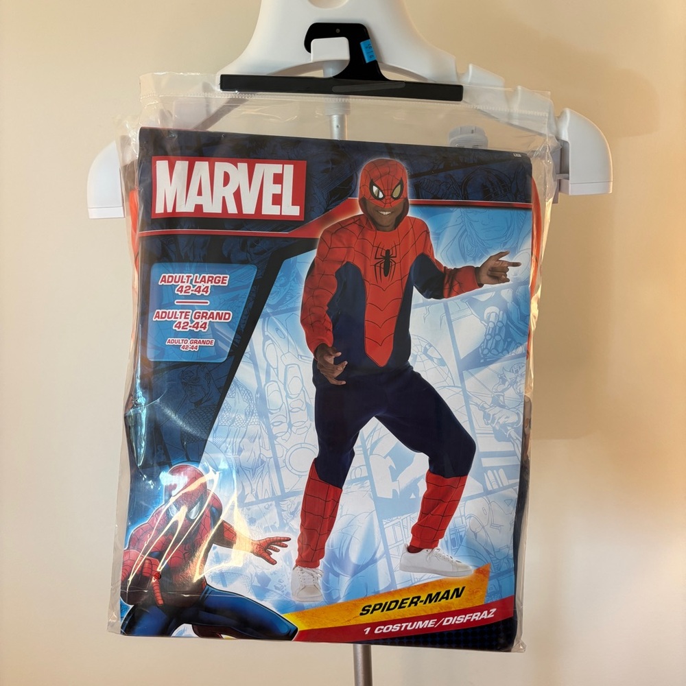 NWT - Marvel Spider-Man Adult Halloween Costume - SZ Adult Large Red and Blue